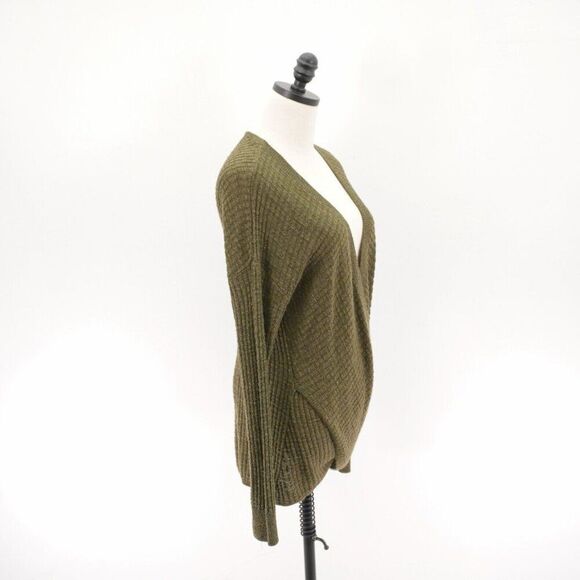 Express Green Medium Wrap / Kimono Sweater Plunging V-Neck Acrylic Rayon - Picture 4 of 6